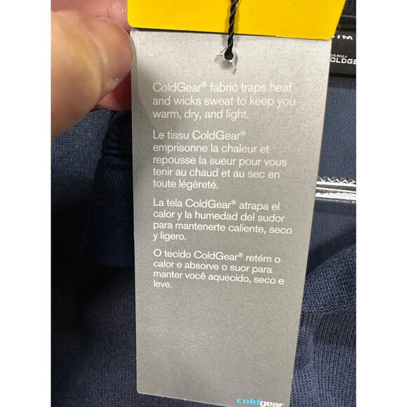 Under Armour ColdGear Navy Golf Pullover Medium Sweater Performance Top - Picture 9 of 10